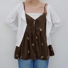 discoat 【umm.】ベロア刺繍キャミチュニック