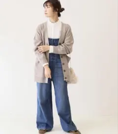 スローブイエナ　ウォッシャブル　ミラノリブカーディガン　ベージュ