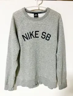 ◆NIKE SB ロゴスエットシャツ　クルーネック　ヘザーグレー/XL ★
