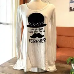 レイカズン　ヒゲ長袖Tシャツ　白✖️黒　レイヤーのサムネイル