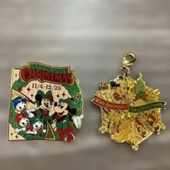 未使用品★ディズニーランド★クリスマスファンタジー★ミッキーマウス★ピンバッジ他