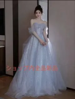 uka様専用】オフショルダー グリッターロングドレス ベージュ - メルカリ