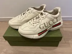 グッチ ライトン GG マルチカラー 総柄 スニーカー ベージュ×ピンク 34