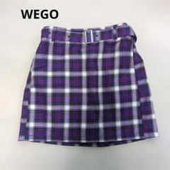 WEGO チェックミニスカート　紫