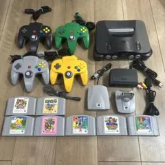 任天堂64 ブラック　本体　動作確認済み　コントローラー　４個　ソフト付き
