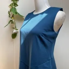 美品 UNIQLO ノースリーブカットソーワンピース M ブルー