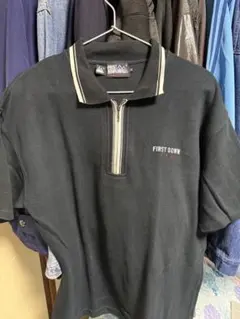 FIRST DOWN ブラックポロシャツ