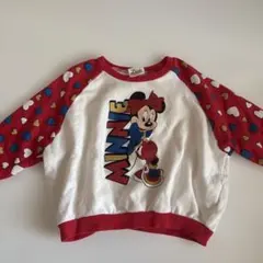 ミニーマウス トレーナー ハート柄　90cm