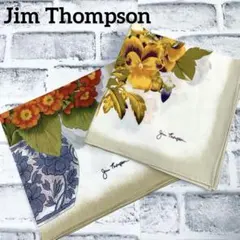 美品【ジムトンプソン】花柄　スカーフ　バンダナ　ハンカチ　2枚セット
