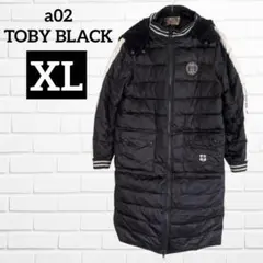 a02 TOBY BLACK 【XL】 ブラック ロング ダウン アウター 猫