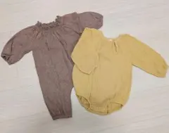 ナチュラル長袖ロンパース 2点セット 80cm