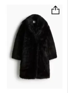 5017 H&M フラッフィコート M ダークブラウン