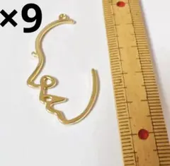 顔　　チャーム　　ゴールド　9個