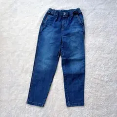 【ユニクロ】150 インディゴ デニムパンツ ユニセックス ウエストゴム 美品