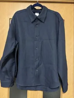 【新品タグ付】Casper john イミテーションウールルーズシャツ ネイビー