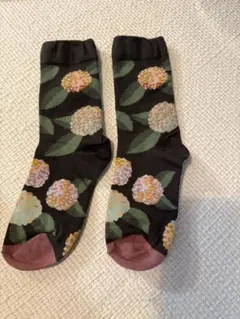 未使用　Bonne Maison レディース ソックス 花柄 紫陽花のサムネイル