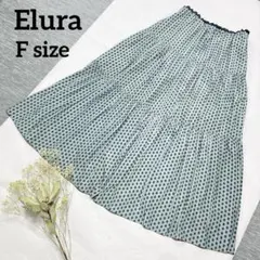 Elura　ティアード ロングスカート フレア　ドット　幾何学模様　ウエストゴムのサムネイル