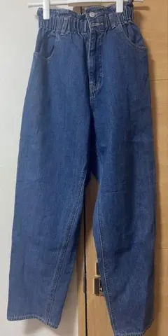 WEGO ウエストフリルタックデニムパンツ　サイズS