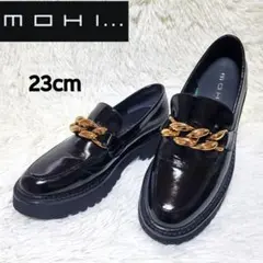 美品❤️MOHI モヒ チェーン ローファー 23cm ブラック 厚底 本革のサムネイル