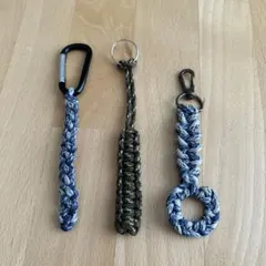 【ハンドメイド】パラコード　キーホルダータグ３種