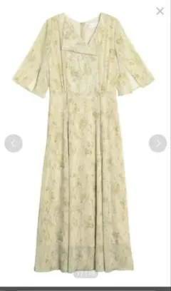 フラワープリント マキシドレス ライトグリーン