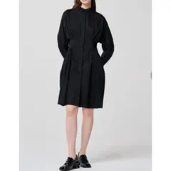 24SS✨未使用タグ付き uncrave コットンツイル シャツワンピース 黒