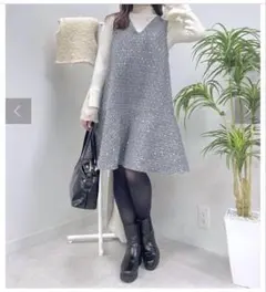 natural couture　【canami】ツイードチェックミニワンピース