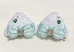 猫耳ヘアクリップ 中 ライトグリーン