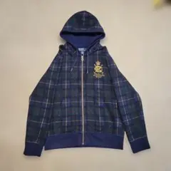 ラルフローレン スウェットパーカー チェック エンブレム