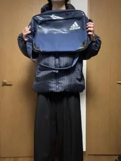 【希少】adidas アディダス エナメルバッグ ショルダーバッグ ネイビー 紺