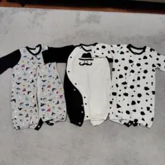 ロンパース・カバーオールセット（恐竜・タキシード・水玉）