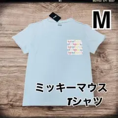 (361)レディースTシャツ　ミッキーマウス　Mサイズ 水色のサムネイル