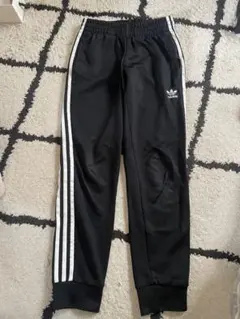 adidas ブラック 3本ラインパンツ XS
