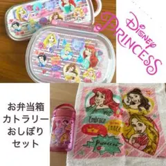 ディズニープリンセス　お弁当箱＊カトラリー＊おしぼりセット