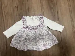 ベビー　プティマイン 小花柄ドッキングチュニック　80サイズ