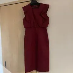 ワインレッド　お呼ばれワンピ