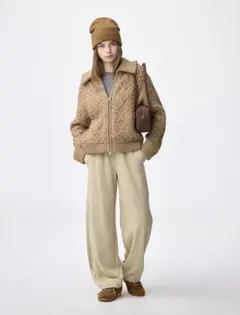 スウェットバレルレッグパンツ