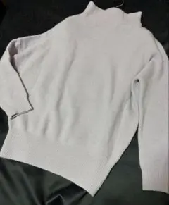 薄紫 ウール100% 長袖ニットセーター Fサイズ