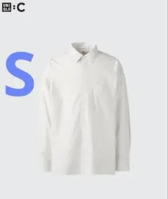 UNIQLO ユニクロC ブロードオーバーサイズシャツ ストライプ ホワイトS