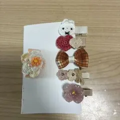 ハンドメイド　ヘアクリップ6個セット