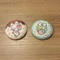 サンリオ　刺繍缶バッチ　マイスウィートピアノ　けろっぴ