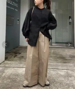 CIAOPANIC TYPY シアーバンドカラーシャツ　ブラック