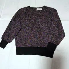 紫系花柄 長袖トップス