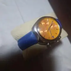 オレンジ文字盤 クロノグラフ腕時計