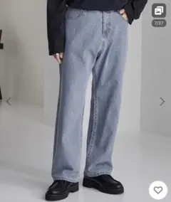 【在庫なし】モノマートセミワイドデニムパンツ　2色セット