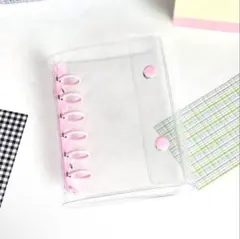 シール帳 クリア ピンク バインダー A7 6穴