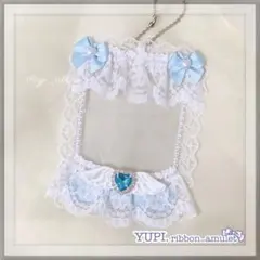 《CB8-5-8》B8 硬質ケースデコ トレカケース 韓国 天使界隈 水色 白