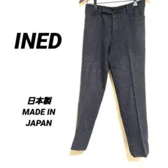 6552K イネド ウール混 センタープレス スラックス パンツ 3 チャコール