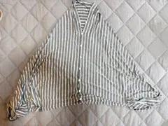 グレーストライプ柄 授乳ケープ