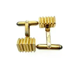 Dior　カフリンクス　ゴールド　ロゴ刻印　ストライプ